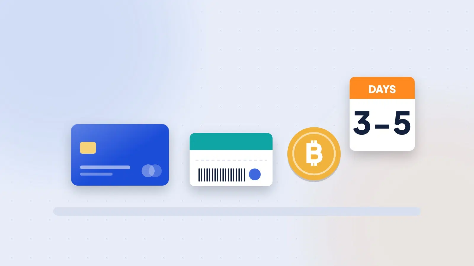 Bank card, voucher and crypto coin for casino banking