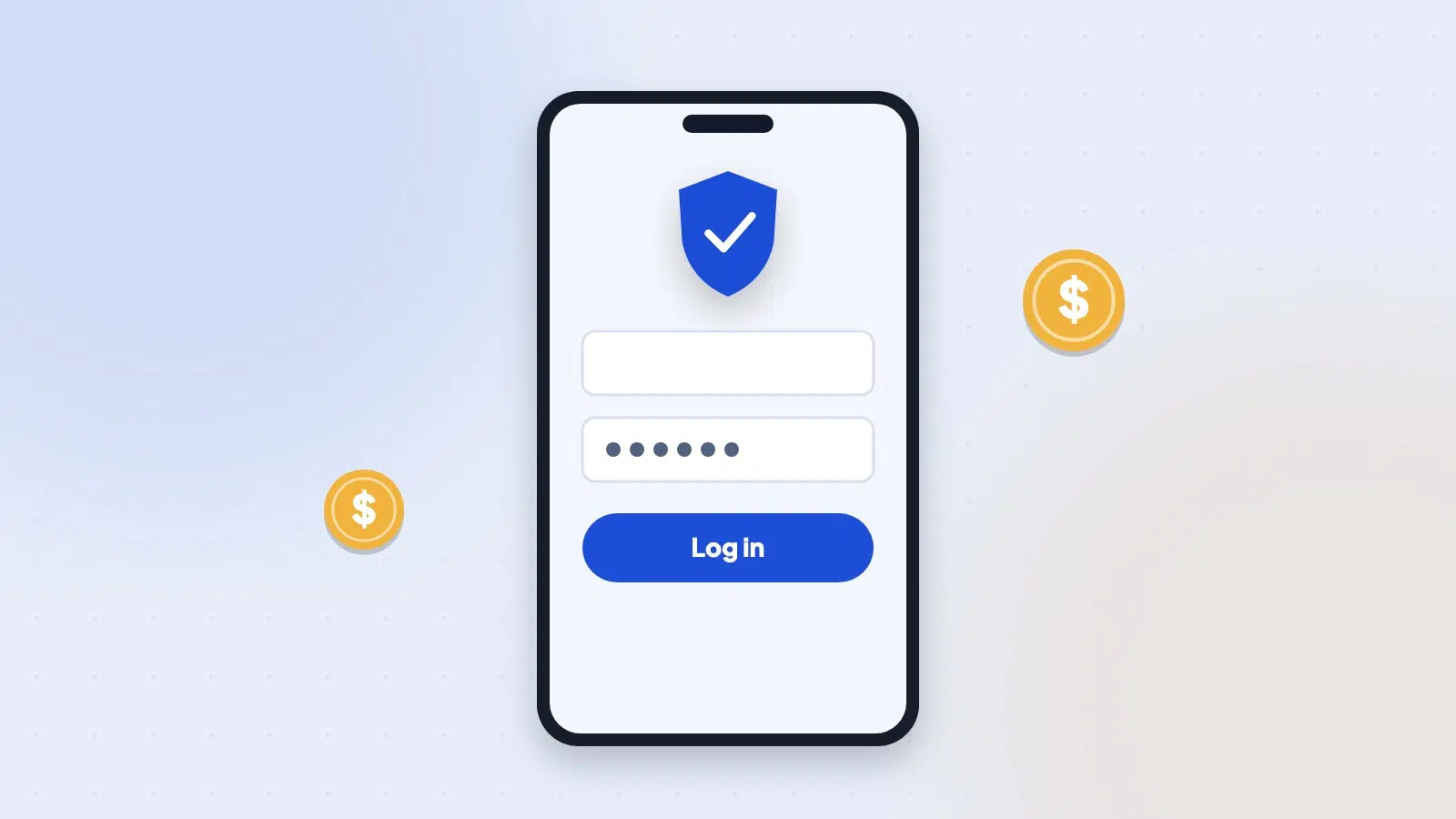 Smartphone with a casino login screen in the browser