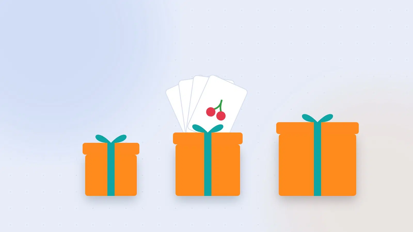 Three gift boxes for a three-deposit welcome bonus